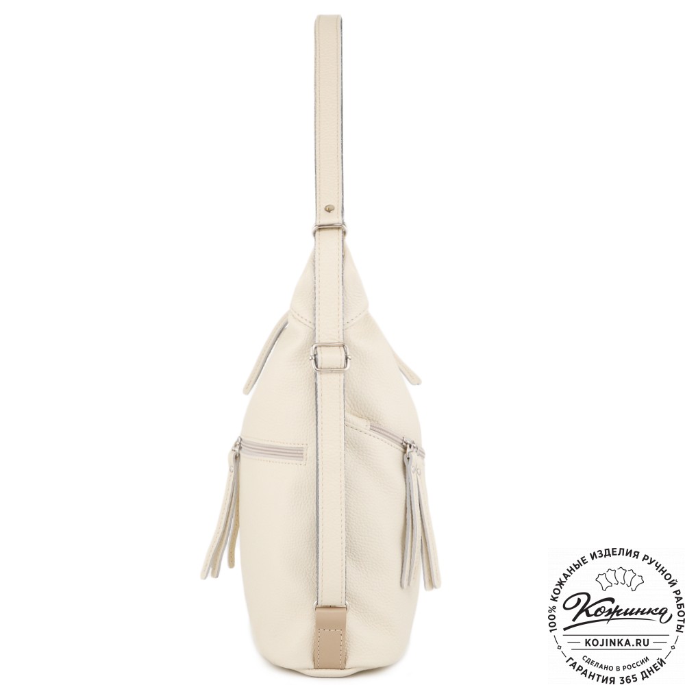  Женская кожаная сумка-трансформер "Ливадия" (бежевая)